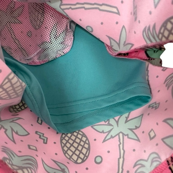 Maamgic Mens Pineapple Graphic Swim Trunks Size XL Pink Yellow Lined Zip Pocket - Picture 5 of 8